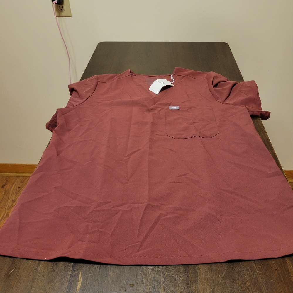 Women's Figs Dark Cherry Catarina Scrub Top XXL